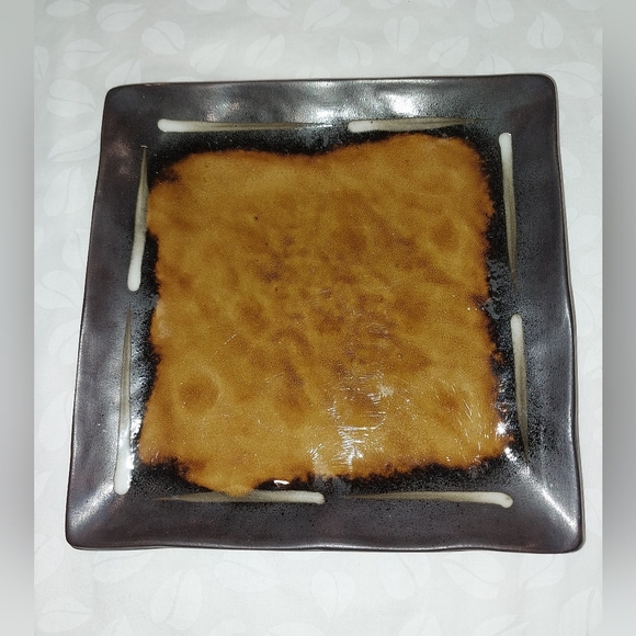Joseph Abboud Solaris Brown glazed ceramic square salad plate - Picture 1 of 7